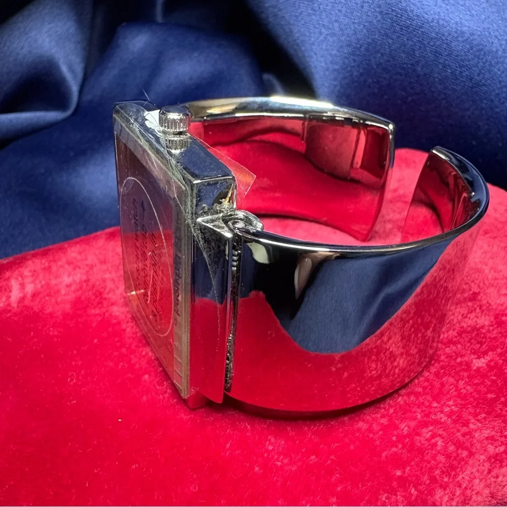 Joan Rivers Classic Contemporary Watch Silver Wide Band